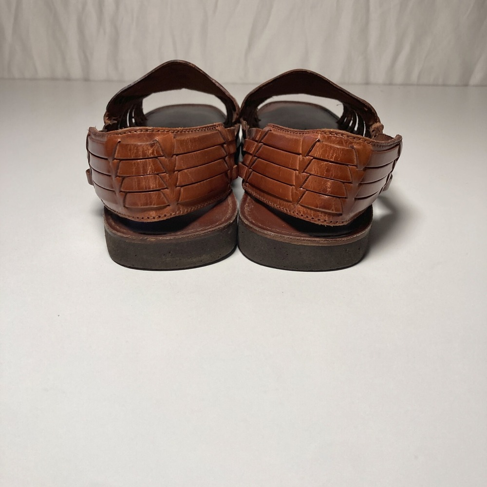 Sunsteps Hand Woven Barclay Huarache Open Toe Brown Leather Sandal Mens 9 - Picture 9 of 13